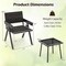 3-Piece PE Rattan Patio Bistro Set Mix Brown Wicker Chairs with Quick-Dry Foam & Tempered Glass Table